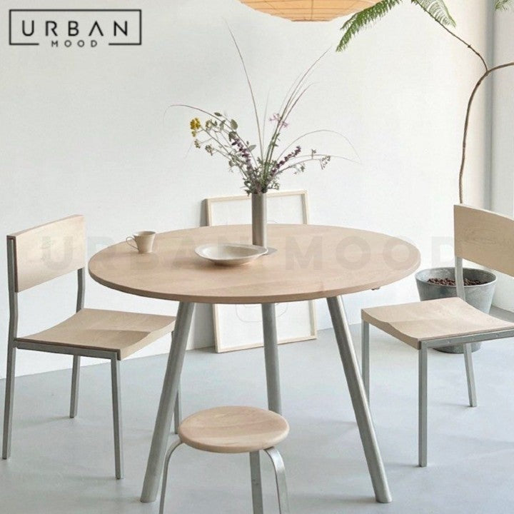 MINEA Modern Solid Wood Round Dining Table
