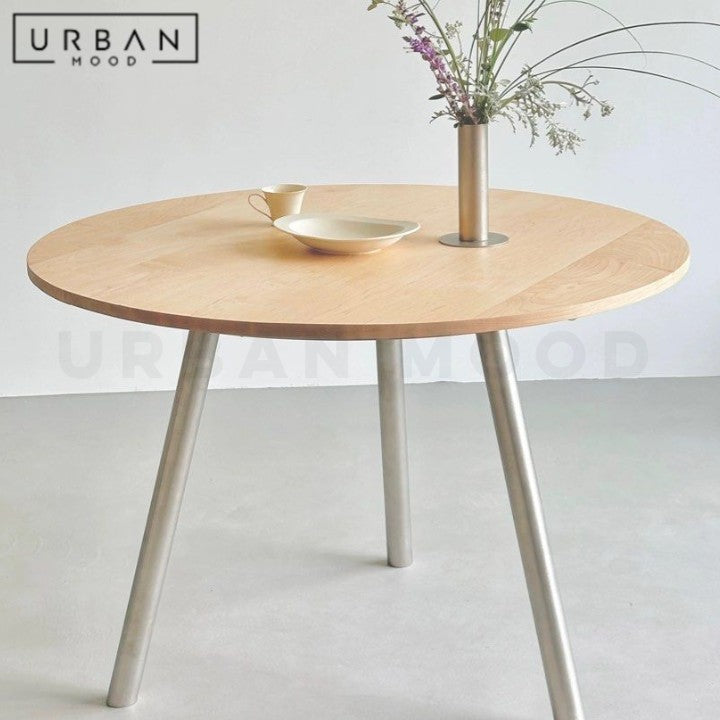 MINEA Modern Solid Wood Round Dining Table
