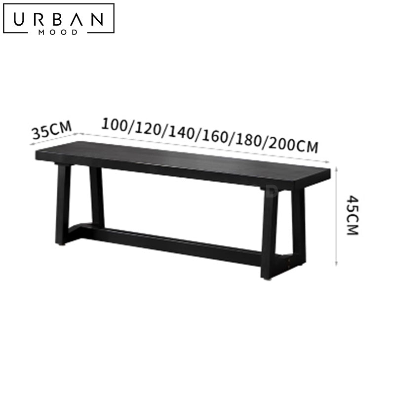 MINER Modern Solid Wood Bench