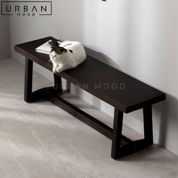 MINER Modern Solid Wood Bench