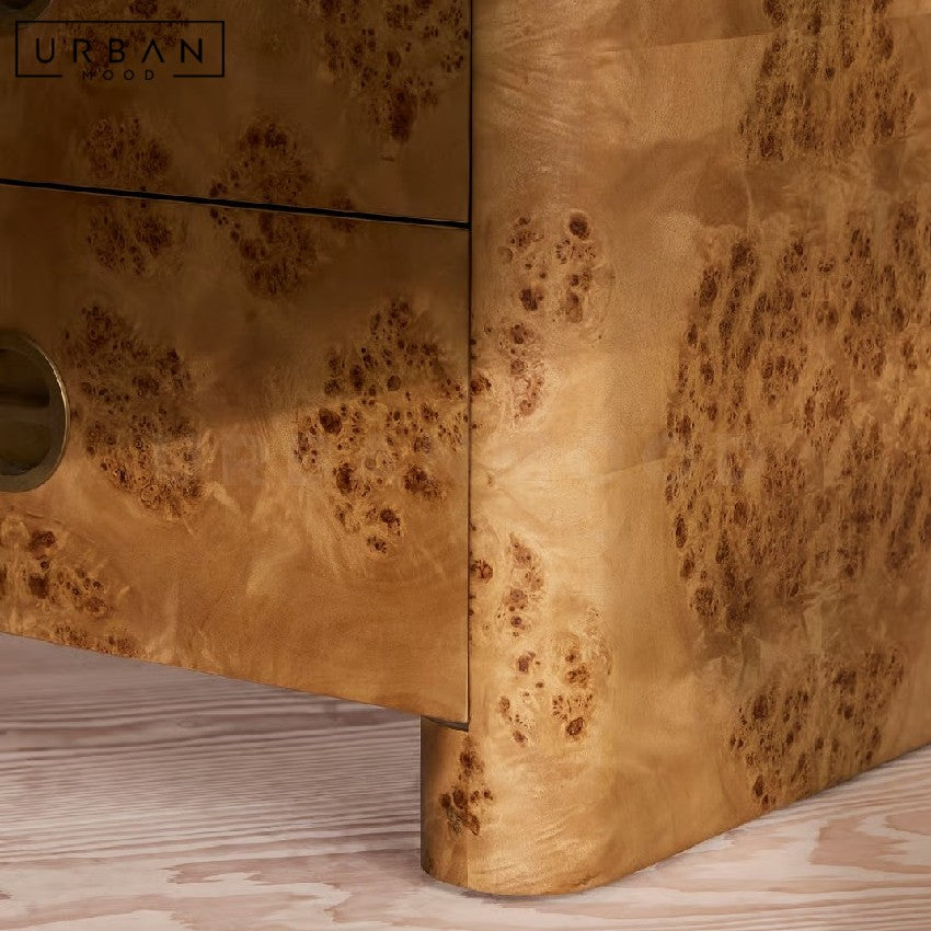 MINIFORM Mid Century Burl Wood Chest of Drawers