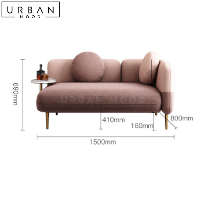 MIRELLE Modern Velvet Chaise Sofa