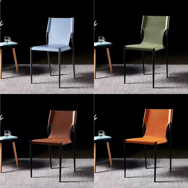 MIRETO Modern Saddle Leather Dining Chair - Urban Mood Singapore