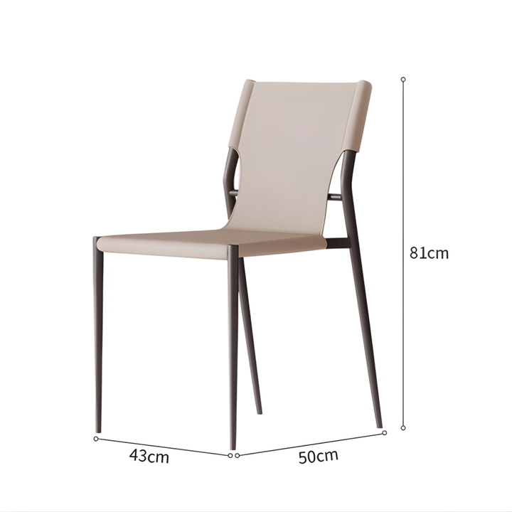 MIRETO Modern Saddle Leather Dining Chair - Urban Mood Singapore