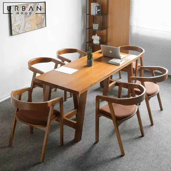 KOYAN Rustic Solid Wood Dining Table