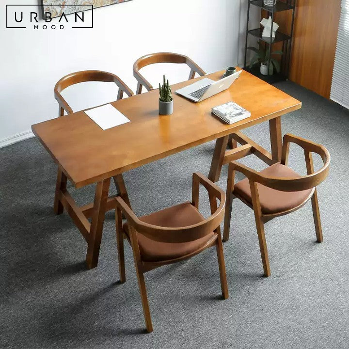 KOYAN Rustic Solid Wood Dining Table