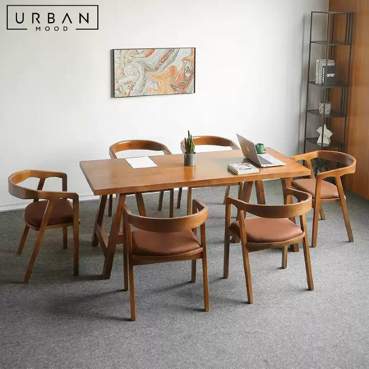 KOYAN Rustic Solid Wood Dining Table