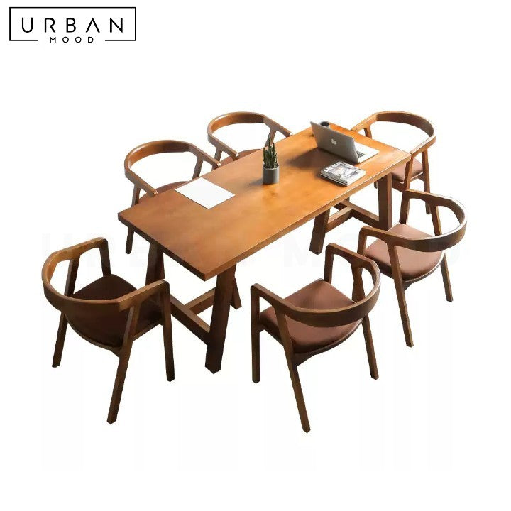 KOYAN Rustic Solid Wood Dining Table
