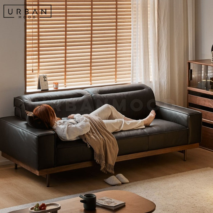 MOCA Japandi Leather Sofa