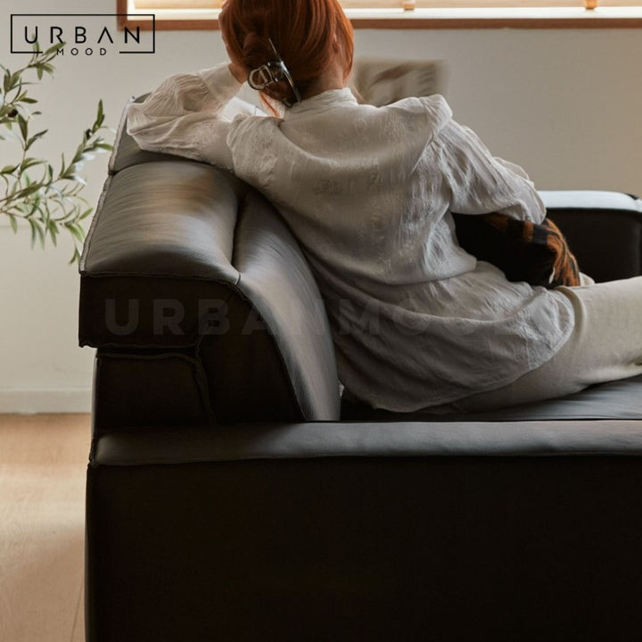 MOCA Japandi Leather Sofa