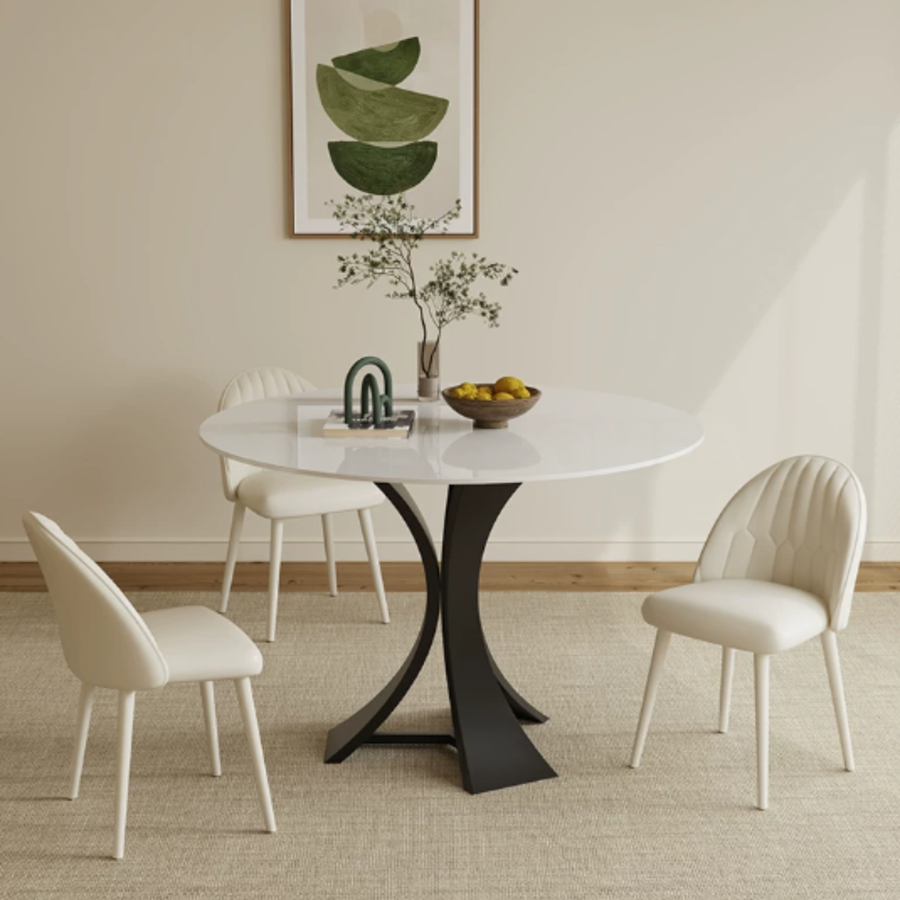 MODULOR Modern Sintered Stone Round Dining Table - Urban Mood Singapore