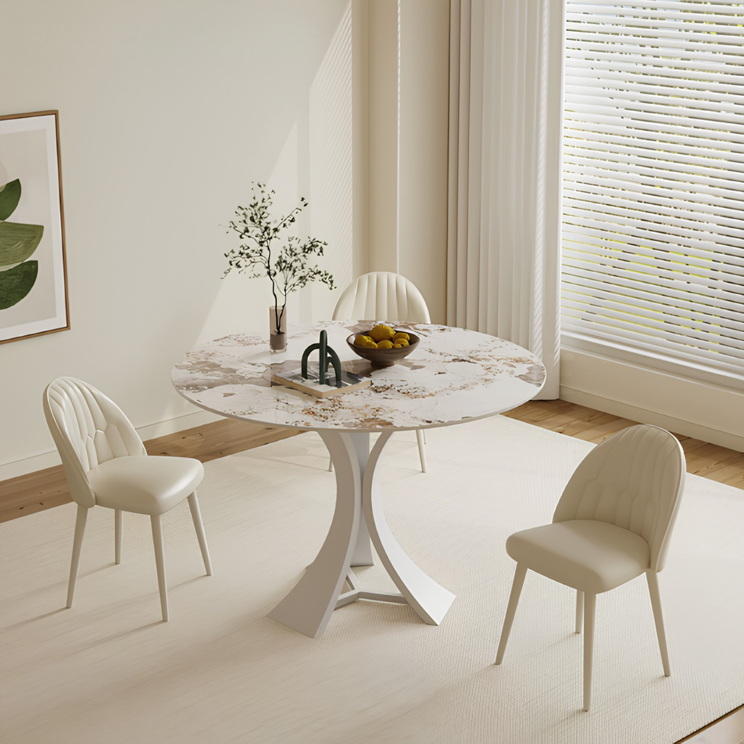 MODULOR Modern Sintered Stone Round Dining Table - Urban Mood Singapore