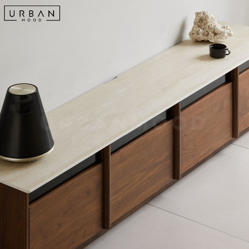 MOMEN Modern Solid Wood TV Console