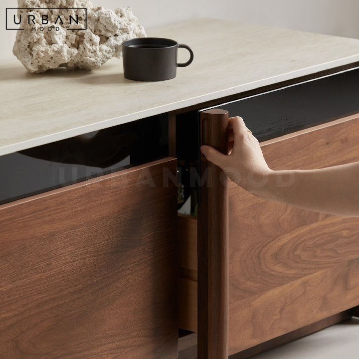 MOMEN Modern Solid Wood TV Console