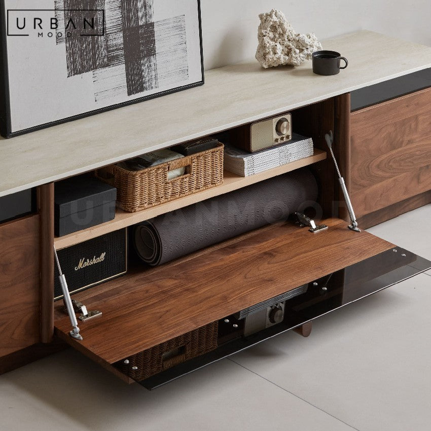 MOMEN Modern Solid Wood TV Console