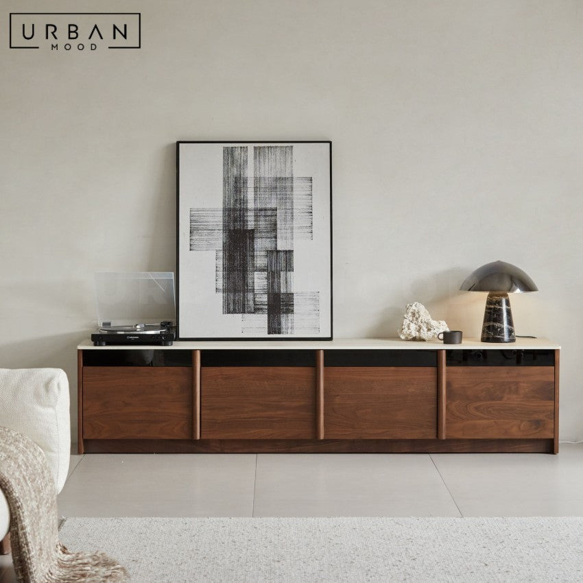 MOMEN Modern Solid Wood TV Console