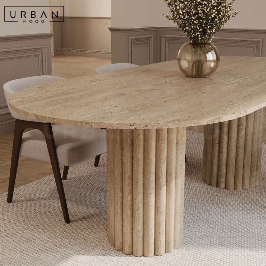 MONTERRA Modern Travertine Dining Table