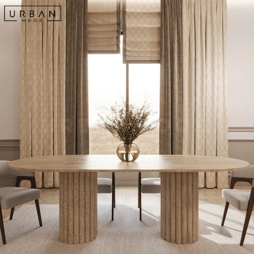 MONTERRA Modern Travertine Dining Table