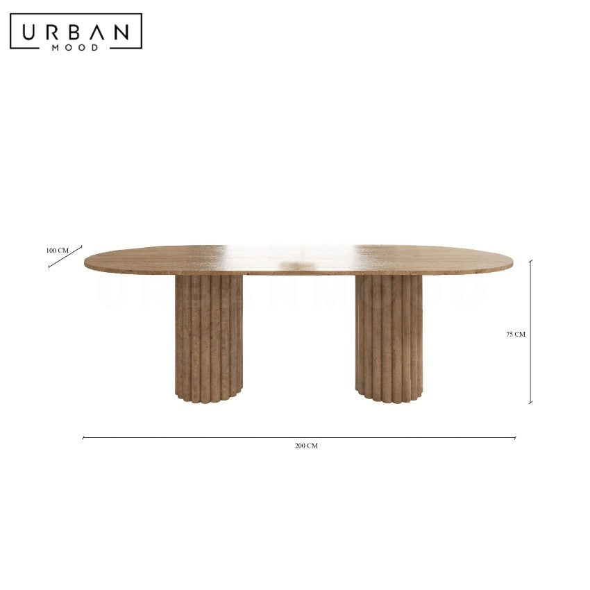 MONTERRA Modern Travertine Dining Table