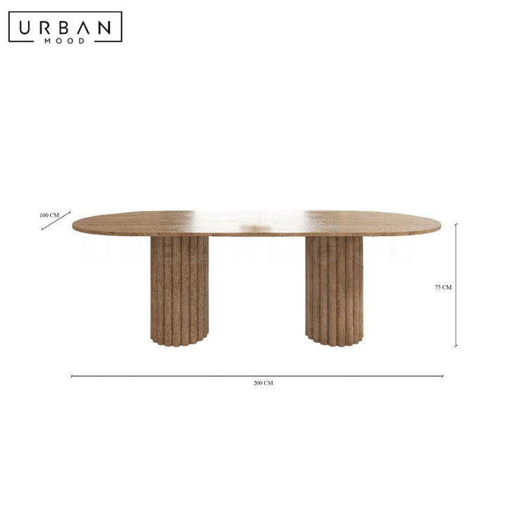 MONTERRA Modern Travertine Dining Table