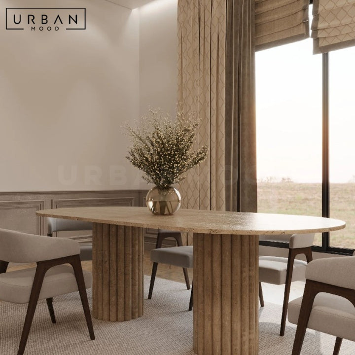 MONTERRA Modern Travertine Dining Table