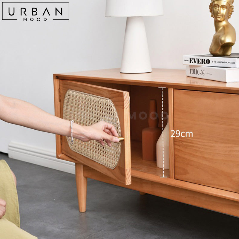 MORDE Japandi Rattan TV Console