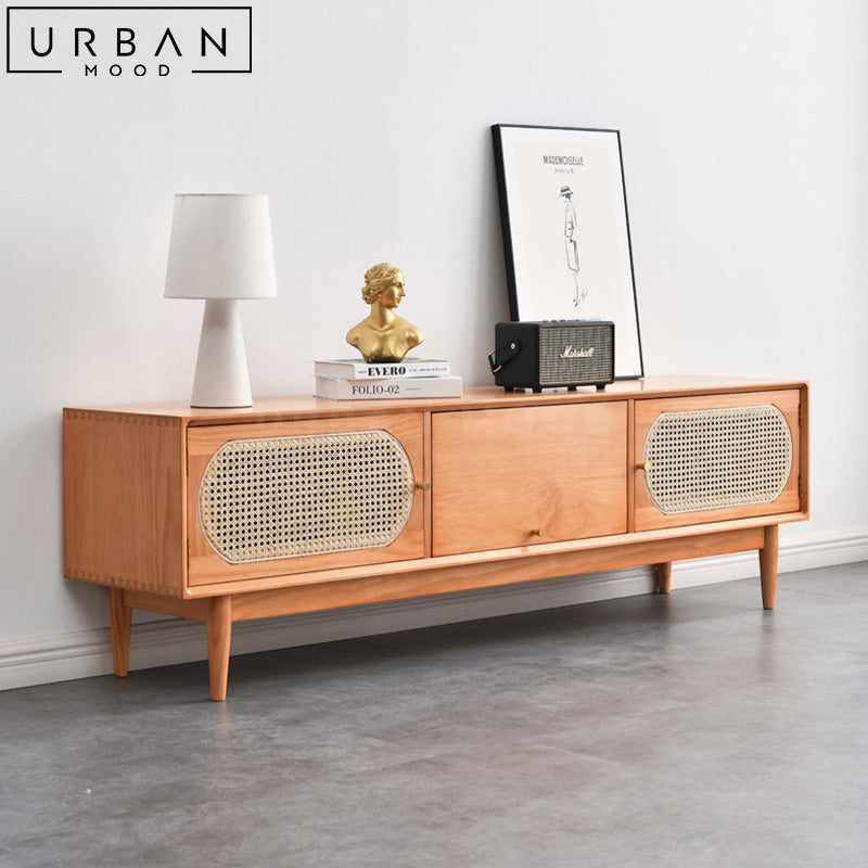 MORDE Japandi Rattan TV Console – Urban Mood