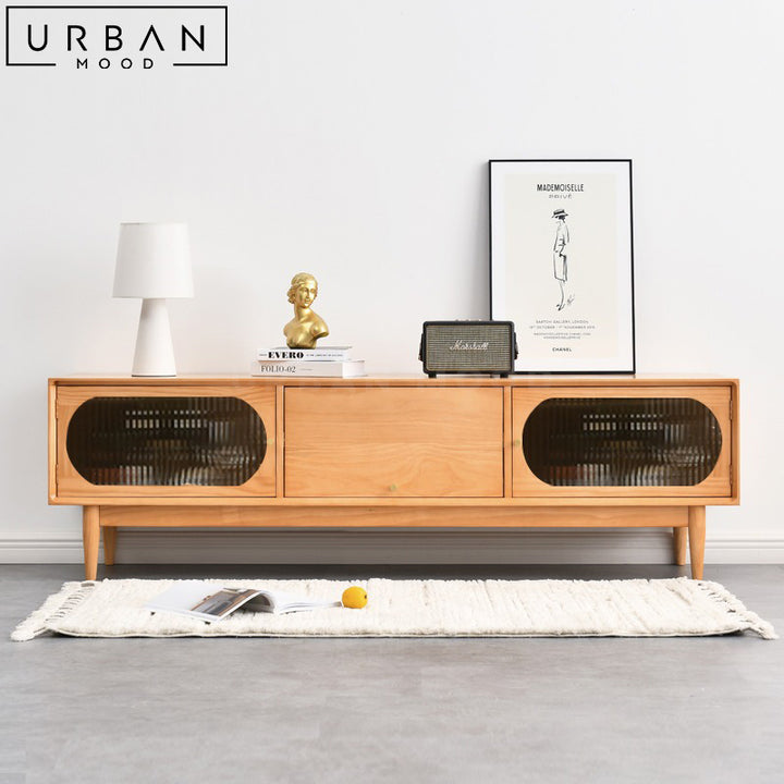 MORDE Japandi Rattan TV Console