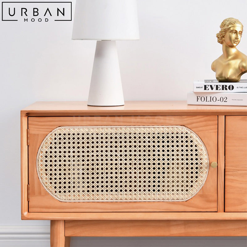 MORDE Japandi Rattan TV Console