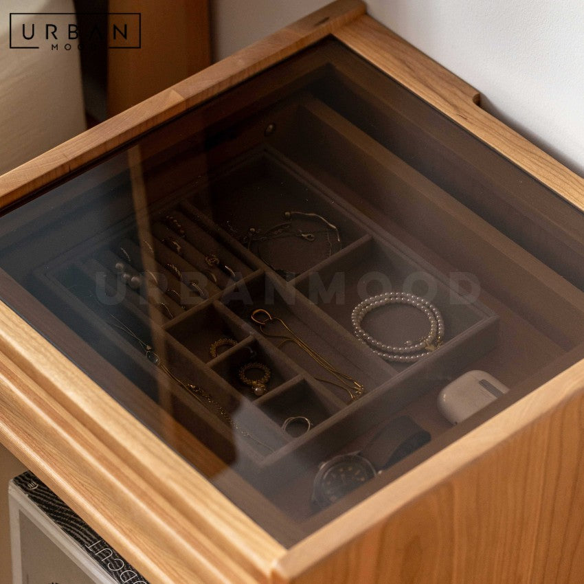 MORI Japandi Solid Wood Bedside Table