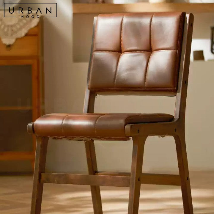 MOYANO Rustic Leather Dining Chair