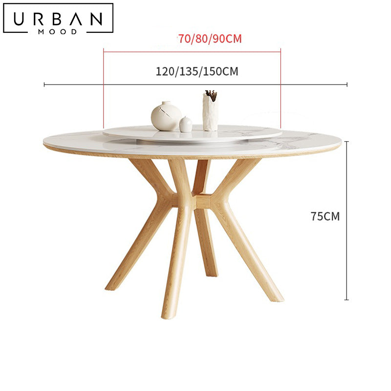 MRAM Japandi Sintered Stone Round Dining Table