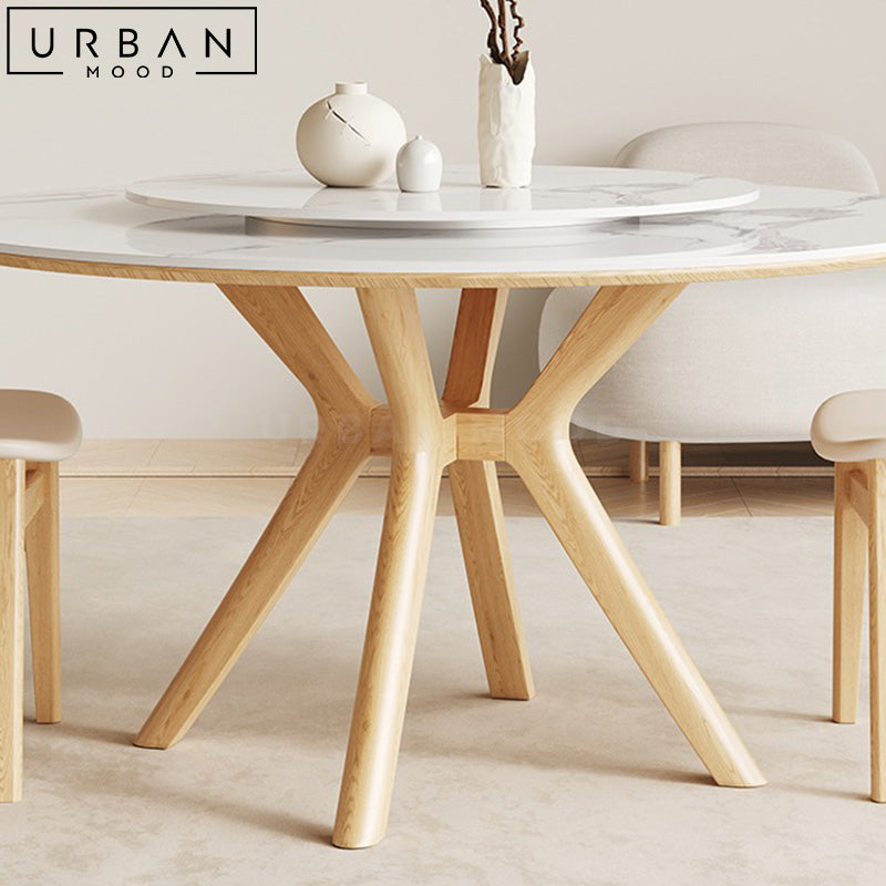 MRAM Japandi Sintered Stone Round Dining Table