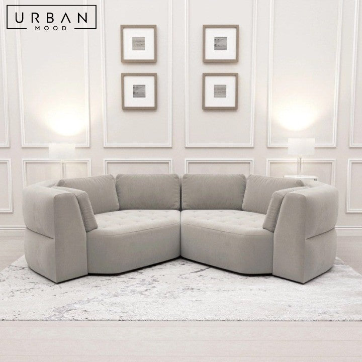 MUAN Modern Curved Velvet Sofa