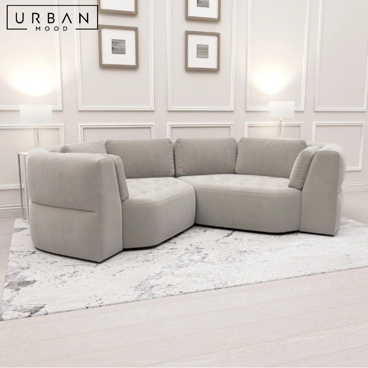 MUAN Modern Curved Velvet Sofa