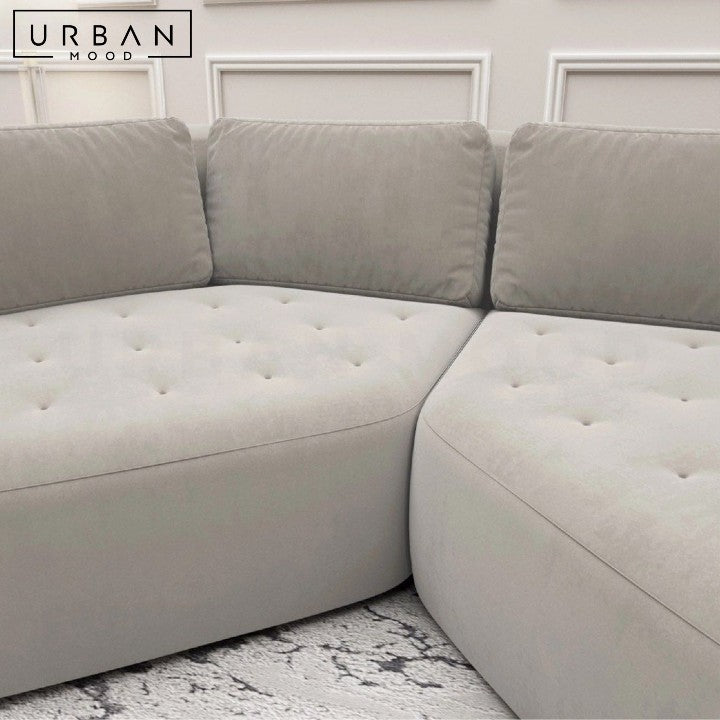 MUAN Modern Curved Velvet Sofa