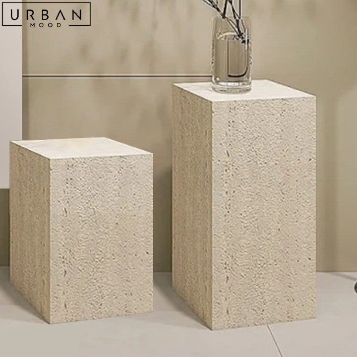 MULLNER Wabi Sabi Travertine Side Table