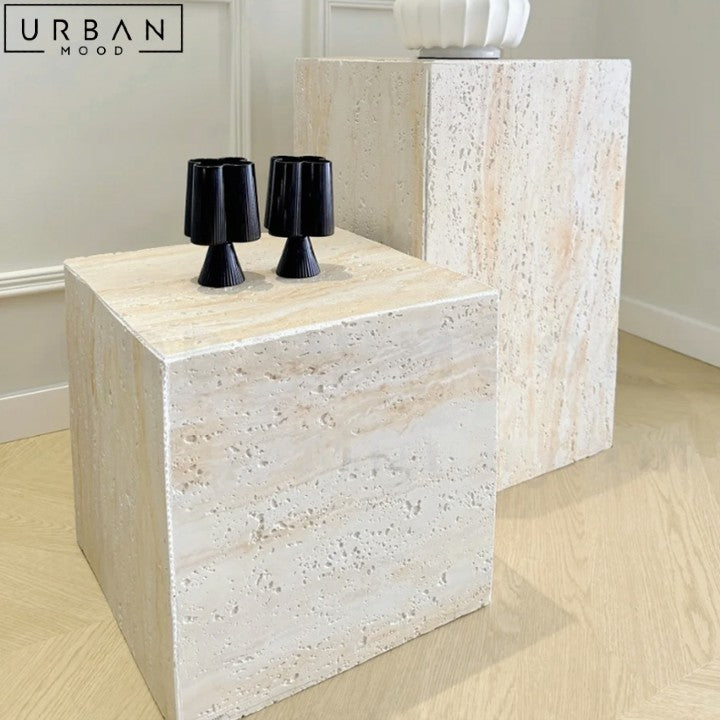 MULLNER Wabi Sabi Travertine Side Table