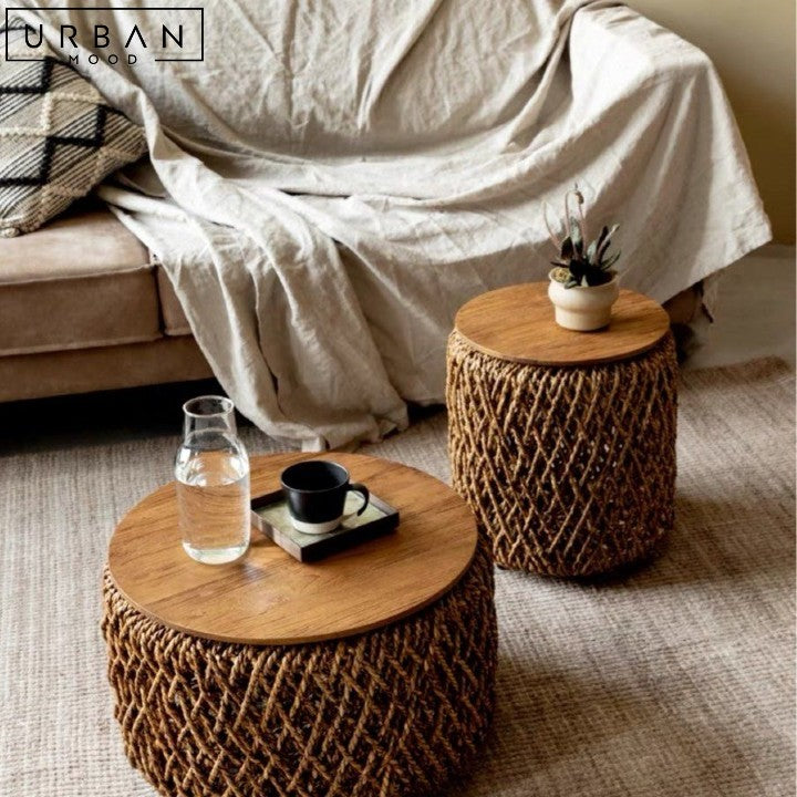 MUNRO Rustic Rattan Storage Coffee Table