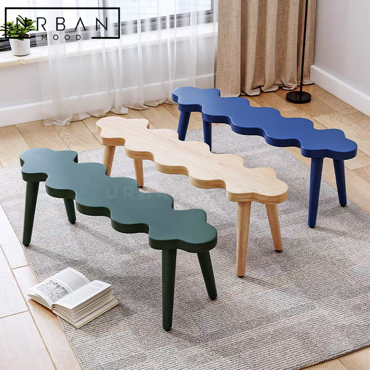 MARSH Modern Solid Wood Bench