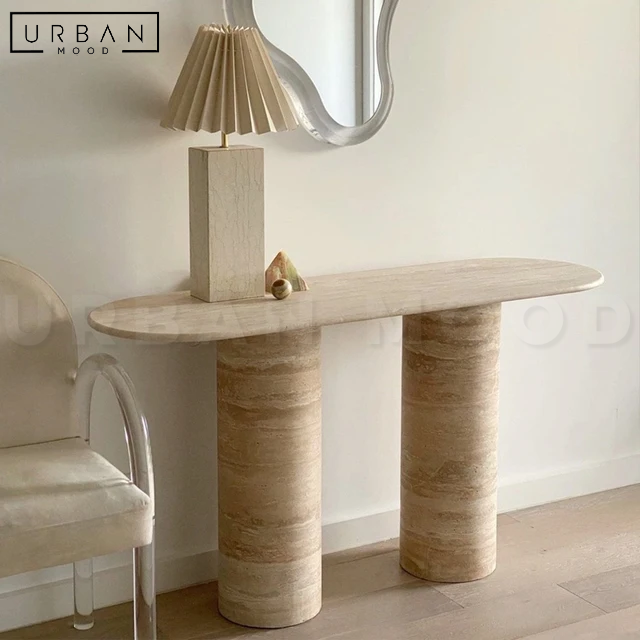 MATTEO Modern Travertine Console Table