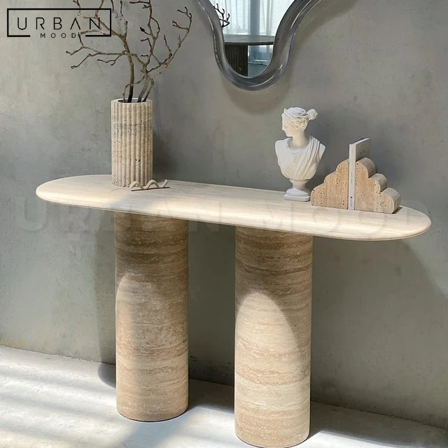 MATTEO Modern Travertine Console Table