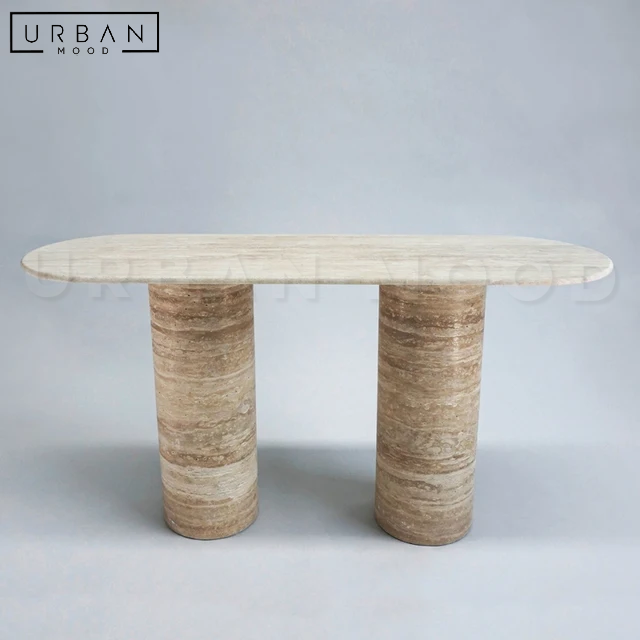 MATTEO Modern Travertine Console Table