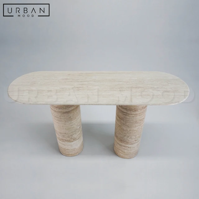 MATTEO Modern Travertine Console Table