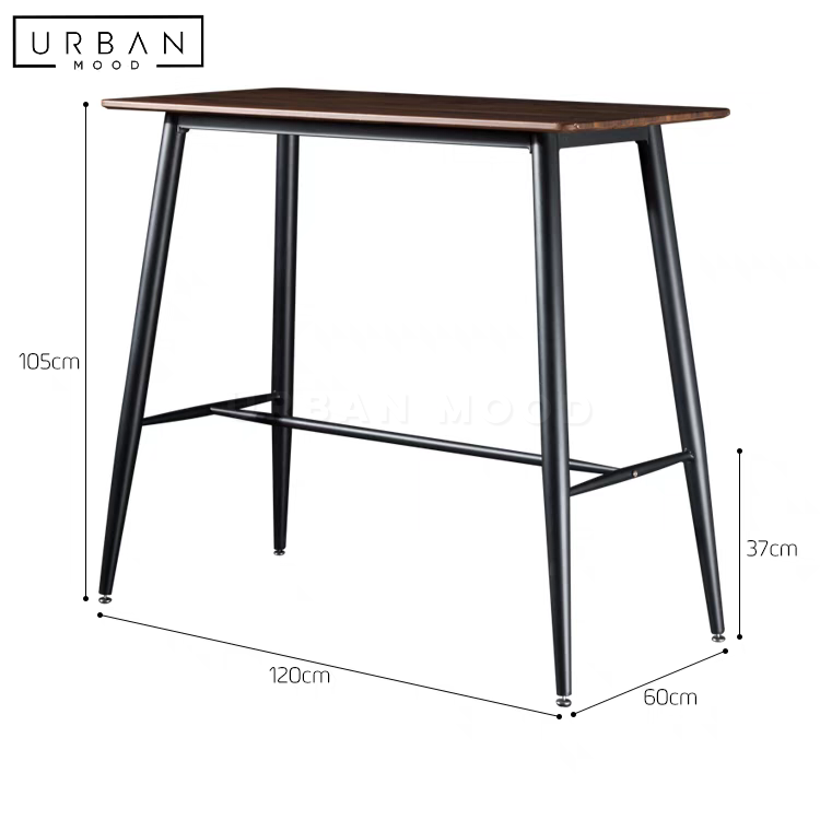 MEDLEY Industrial Solid Wood Bar Table