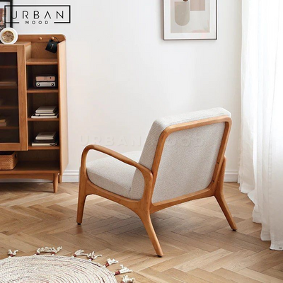 MELBURY Japandi Solid Wood Armchair