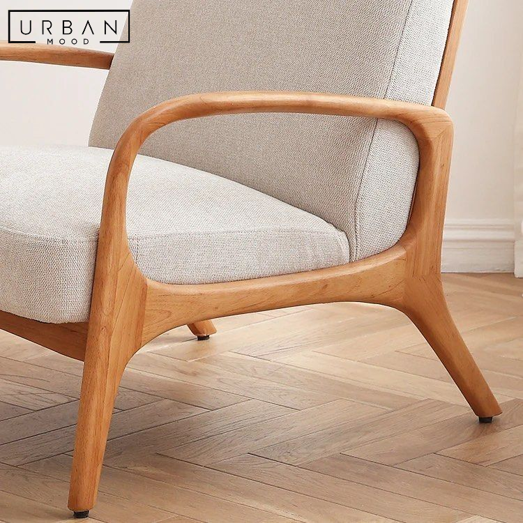 MELBURY Japandi Solid Wood Armchair