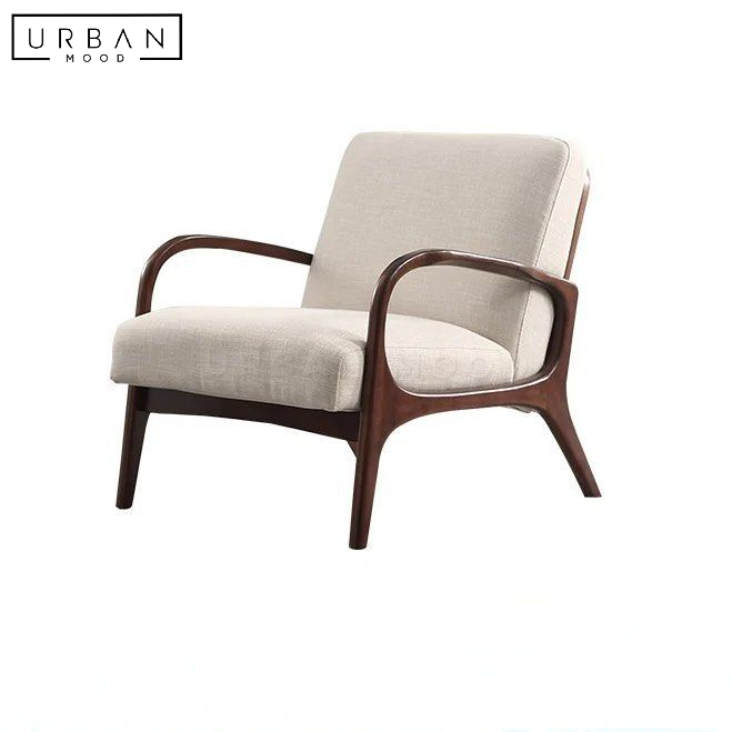 MELBURY Japandi Solid Wood Armchair