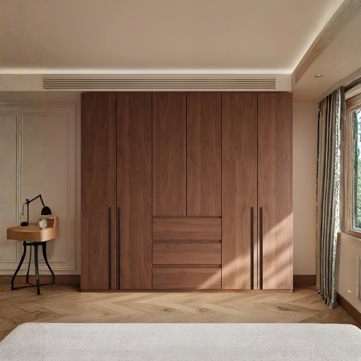 NACRE Modern Walnut Wardrobe - Urban Mood Singapore