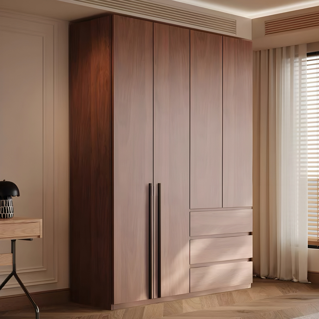 NACRE Modern Walnut Wardrobe - Urban Mood Singapore